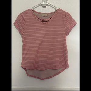 Pink and white striped shirt